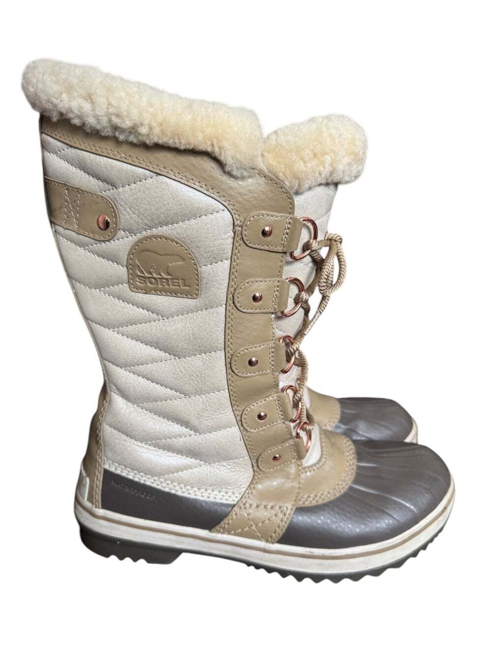 Sorel Tofino II Waterproof Winter Boots Oatmeal Beige Womens size 9.5